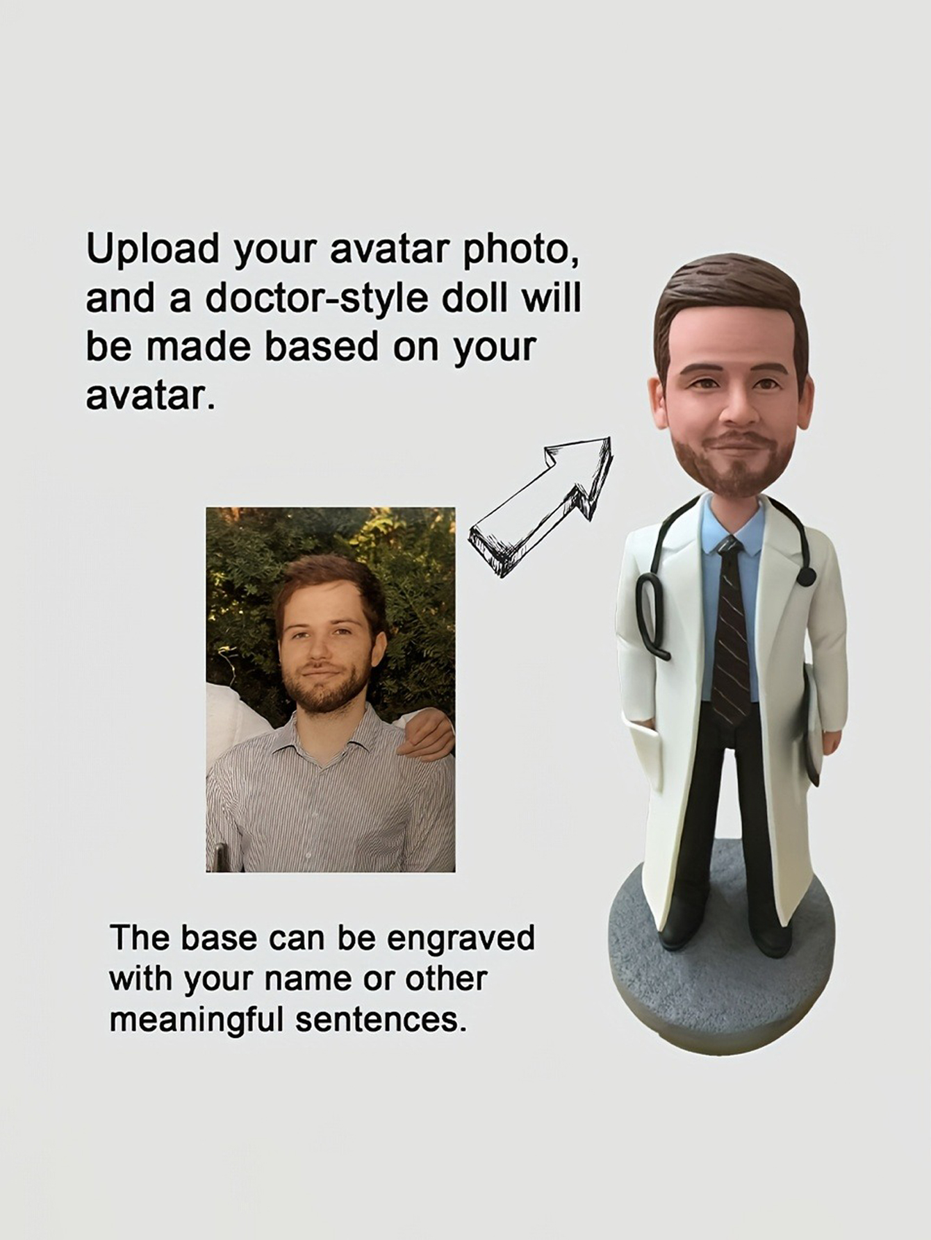 Custom Doctor-Themed Clay Figurine Doll Gift